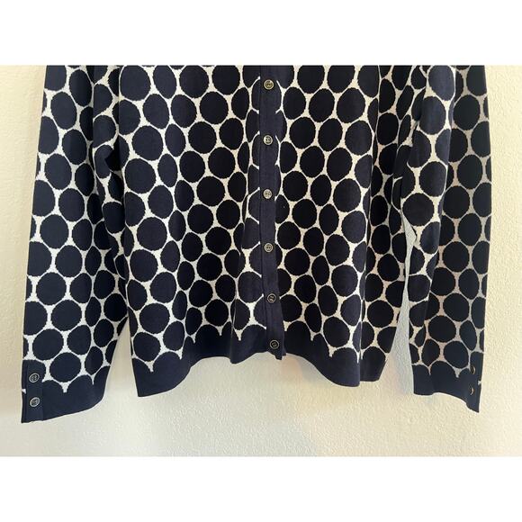 NWT Foxcroft Navy White Polka Dot Cardigan Women 2X Old Money Academia Office - Picture 5 of 16